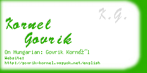 kornel govrik business card